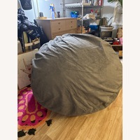 Cordaroys Light Gray Fabric Chair and a Half