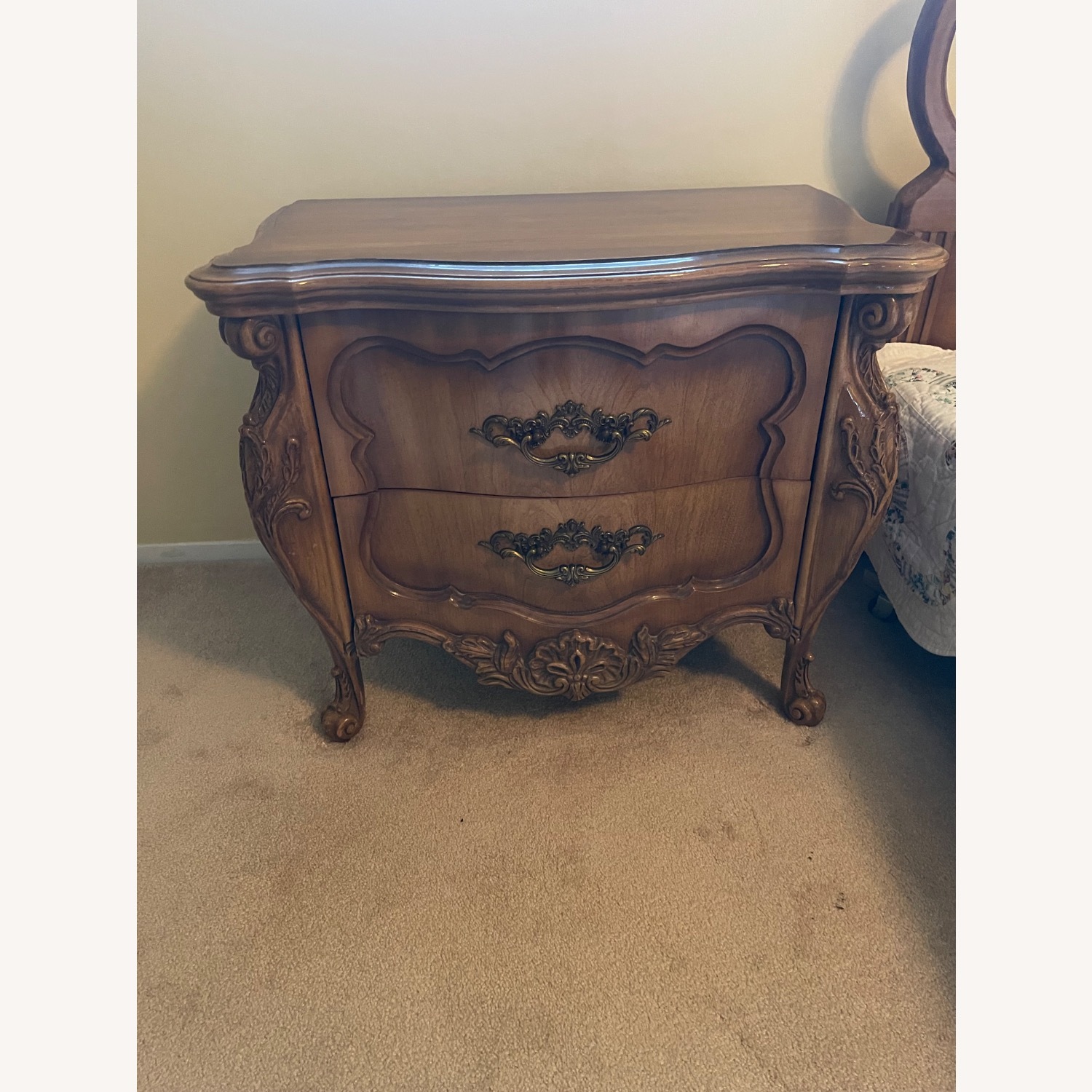 Vintage/Antique French Provincial Wood Nightstands - image-1