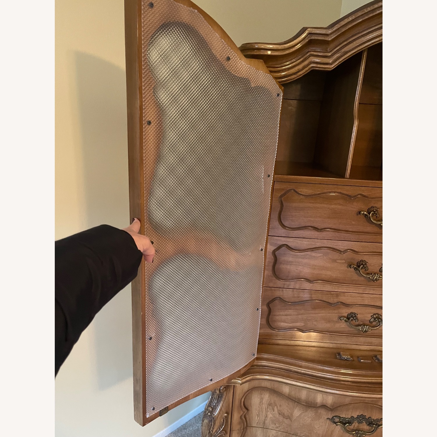 Vintage/Antique French Provincial Wood Armoire - image-5