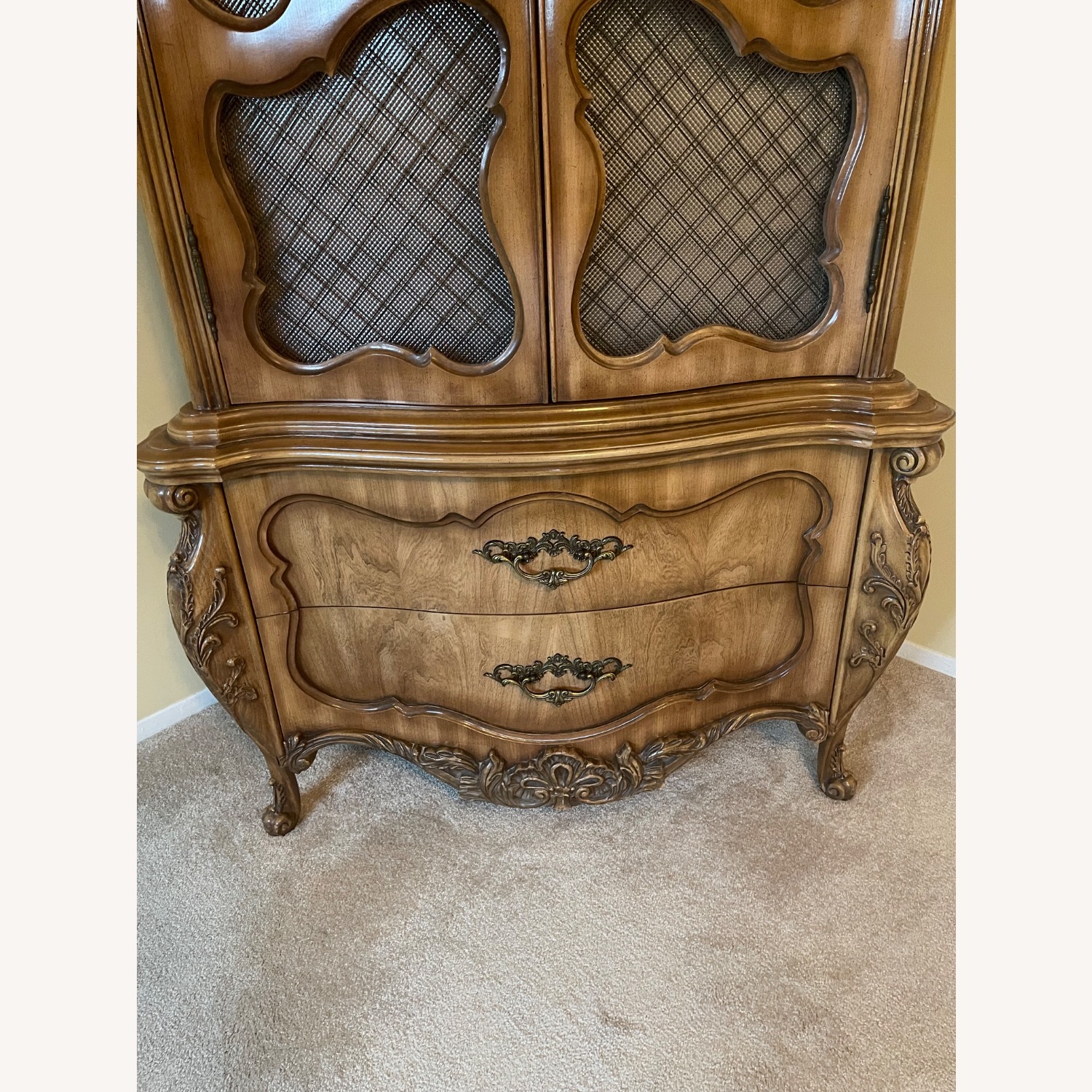 Vintage/Antique French Provincial Wood Armoire - image-2