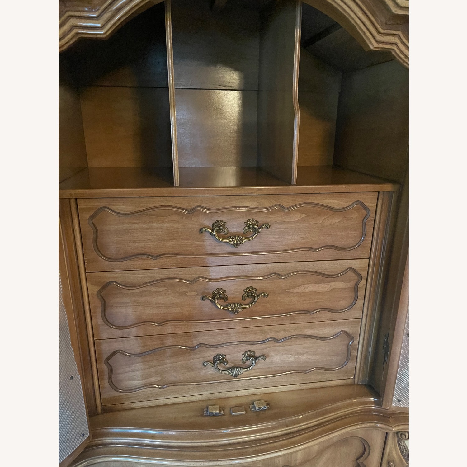 Vintage/Antique French Provincial Wood Armoire - image-6