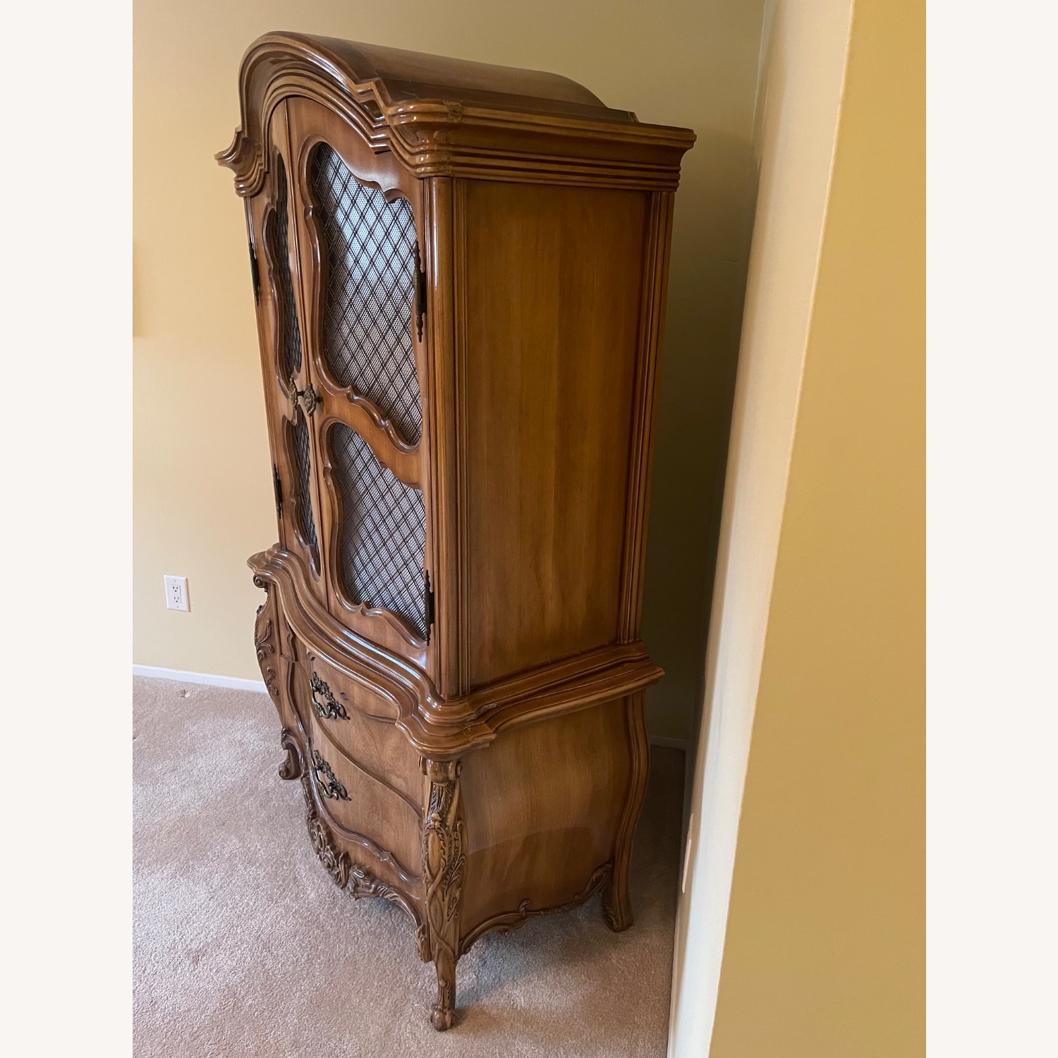Vintage/Antique French Provincial Wood Armoire - image-10