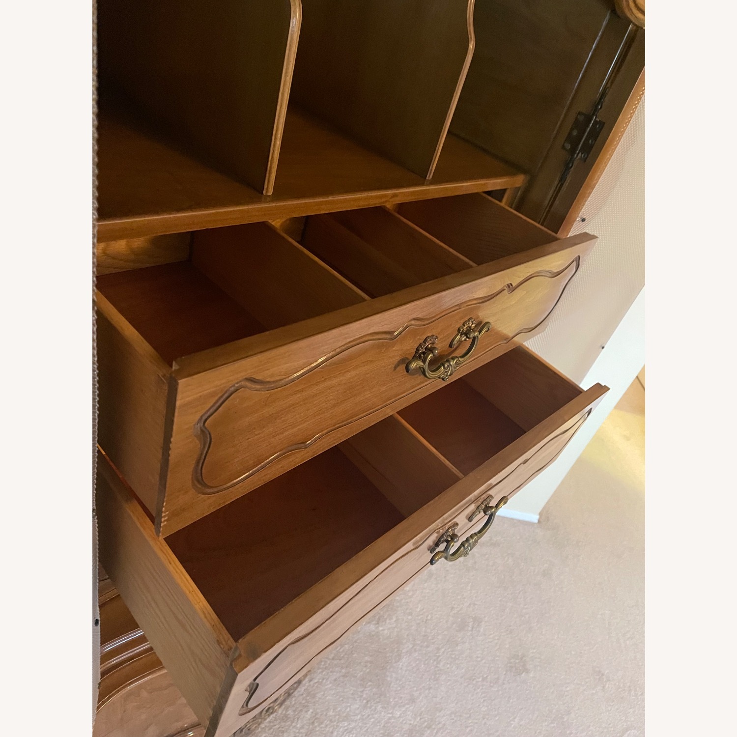 Vintage/Antique French Provincial Wood Armoire - image-7