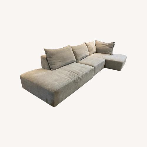 Used Jason Furniture L-Shape Fabric Sectional Gray for sale on AptDeco