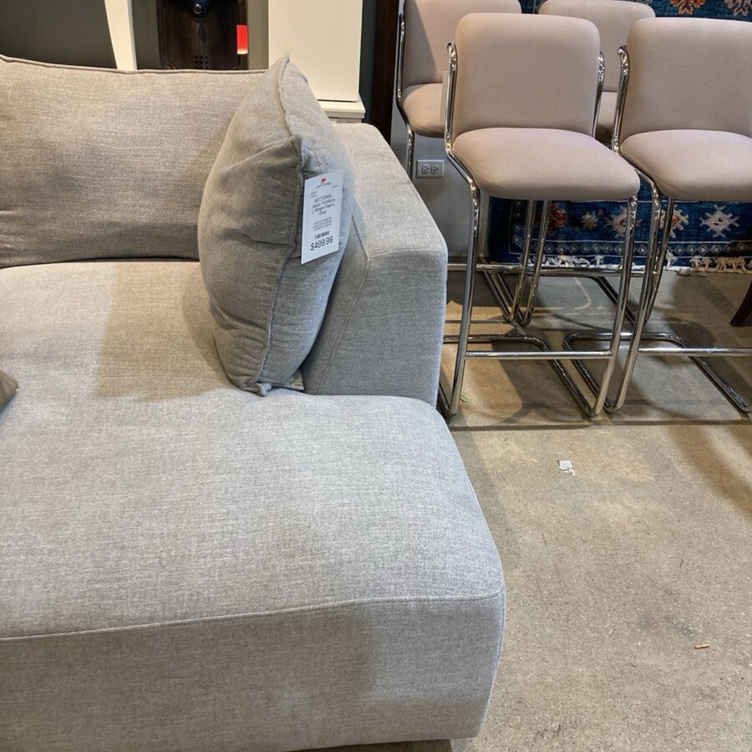 Jason Furniture L-Shape Fabric Sectional Gray - image-6