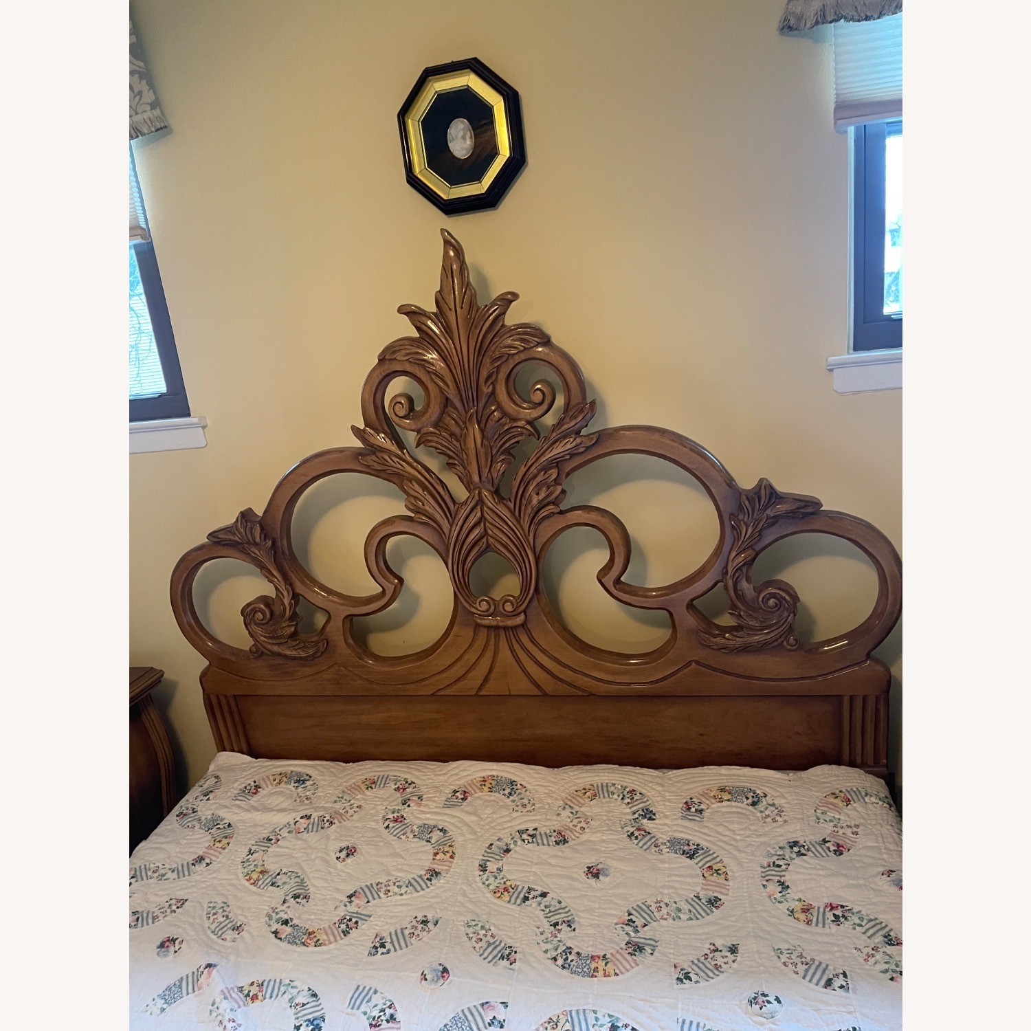 Vintage/Antique French Provincial Carved Headboard - image-4