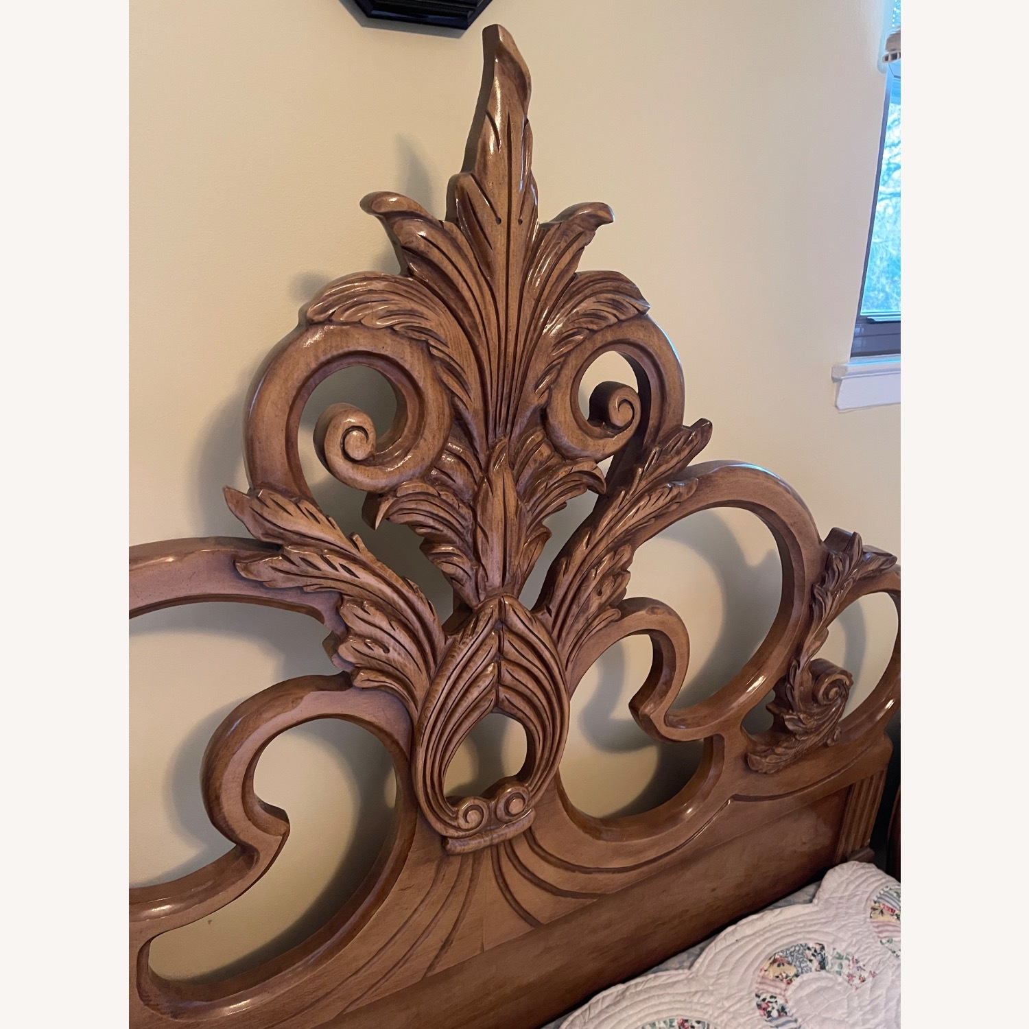 Vintage/Antique French Provincial Carved Headboard - image-1