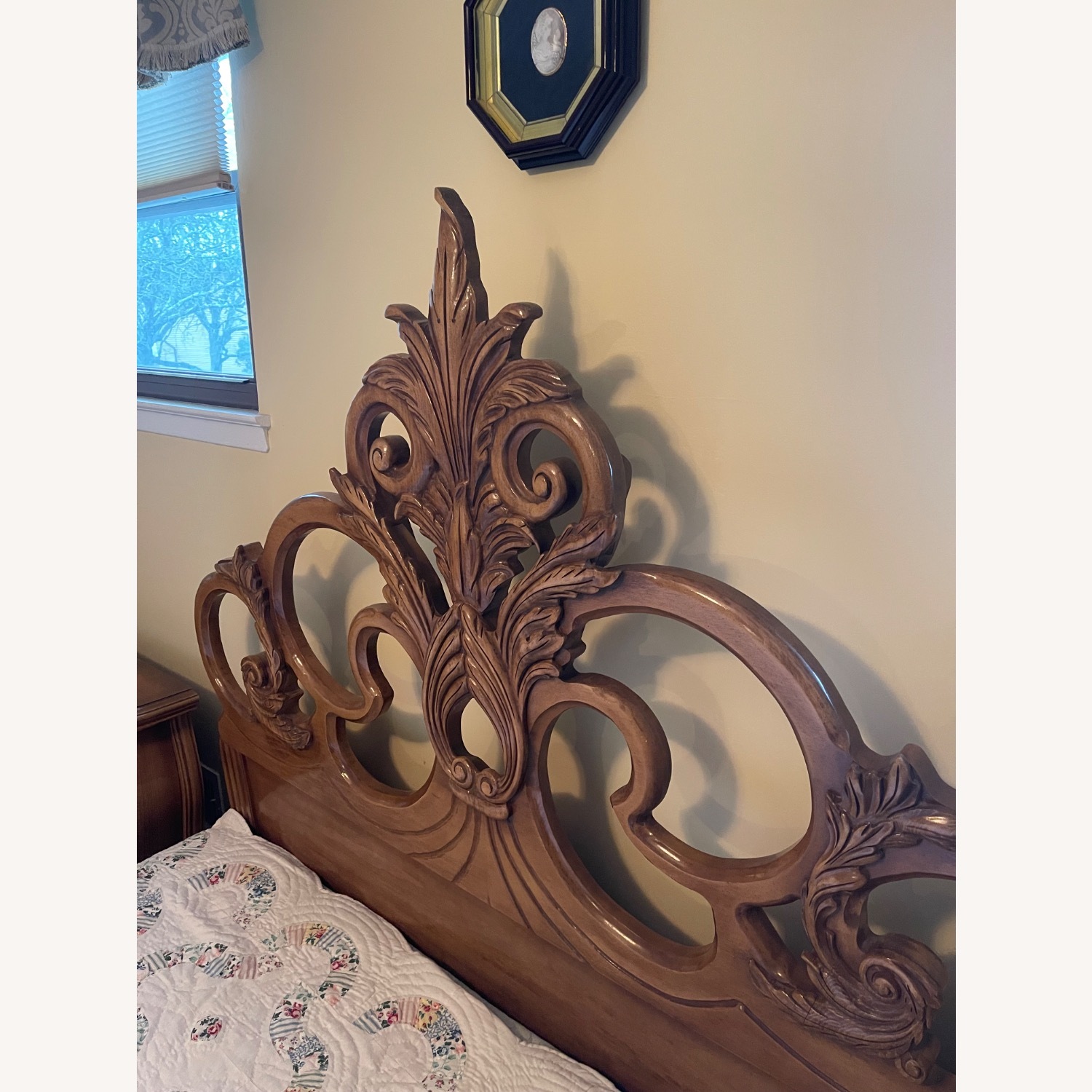 Vintage/Antique French Provincial Carved Headboard - image-3