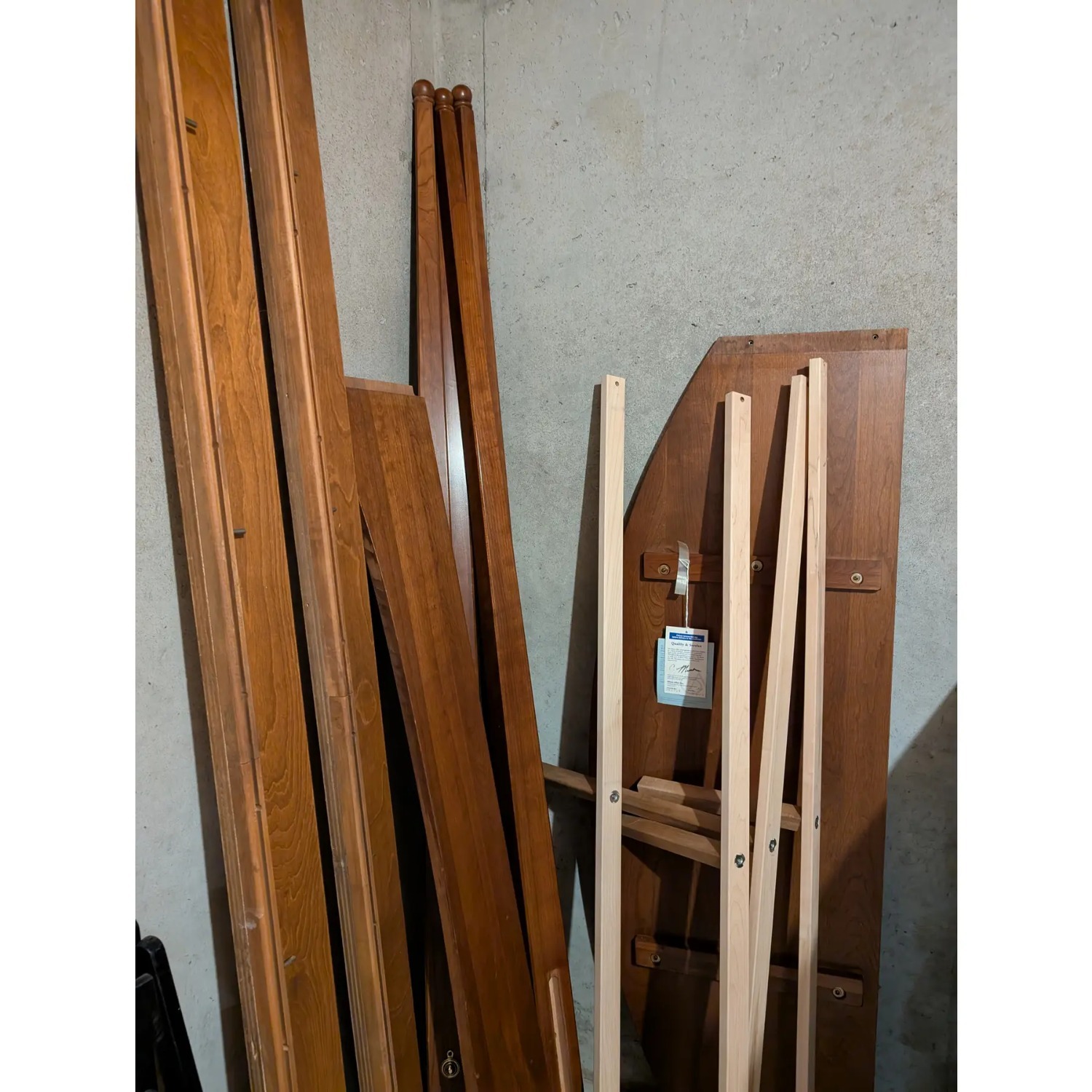 Ethan Allen Light Brown Wood Queen Bed - image-3