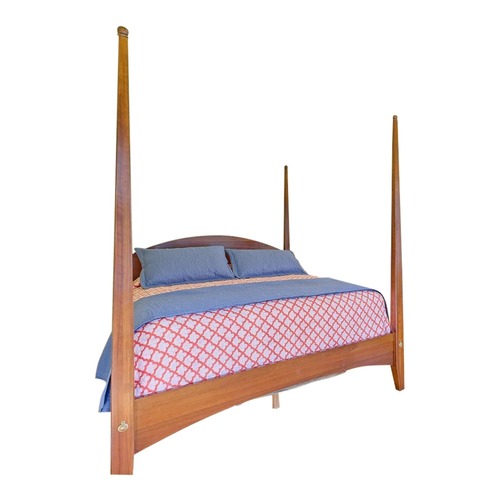 Used Ethan Allen Light Brown Wood Queen Bed for sale on AptDeco