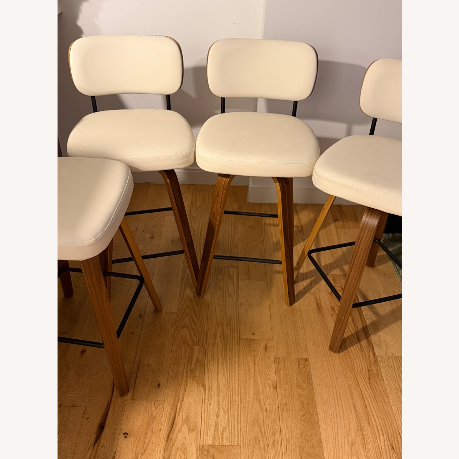 Wayfair Corrigan Studios White Leather Stools - image-2