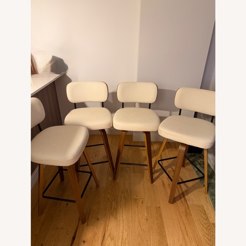 Used Wayfair Corrigan Studios White Leather Stools for sale on AptDeco