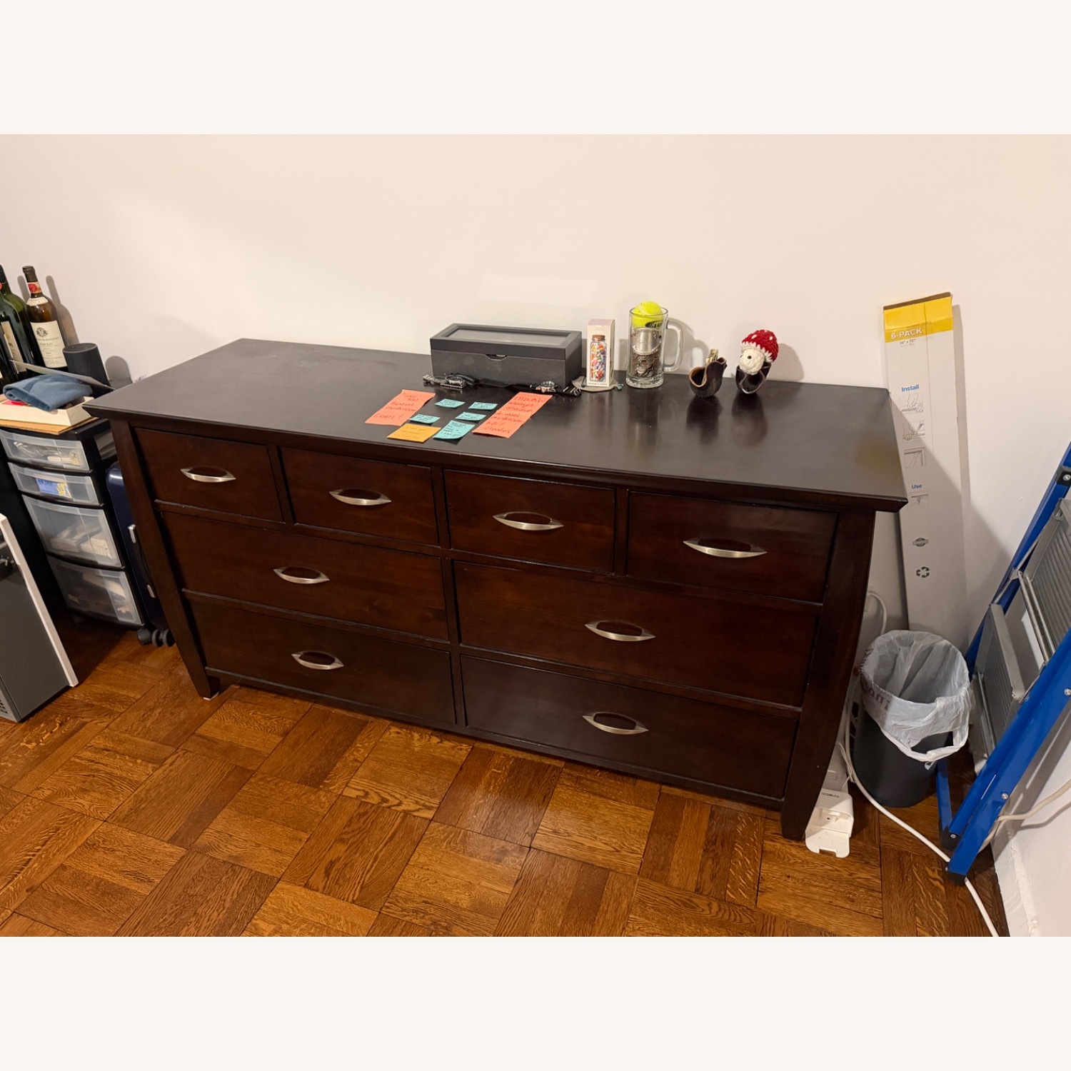 Dark Brown Wood Dresser - image-1