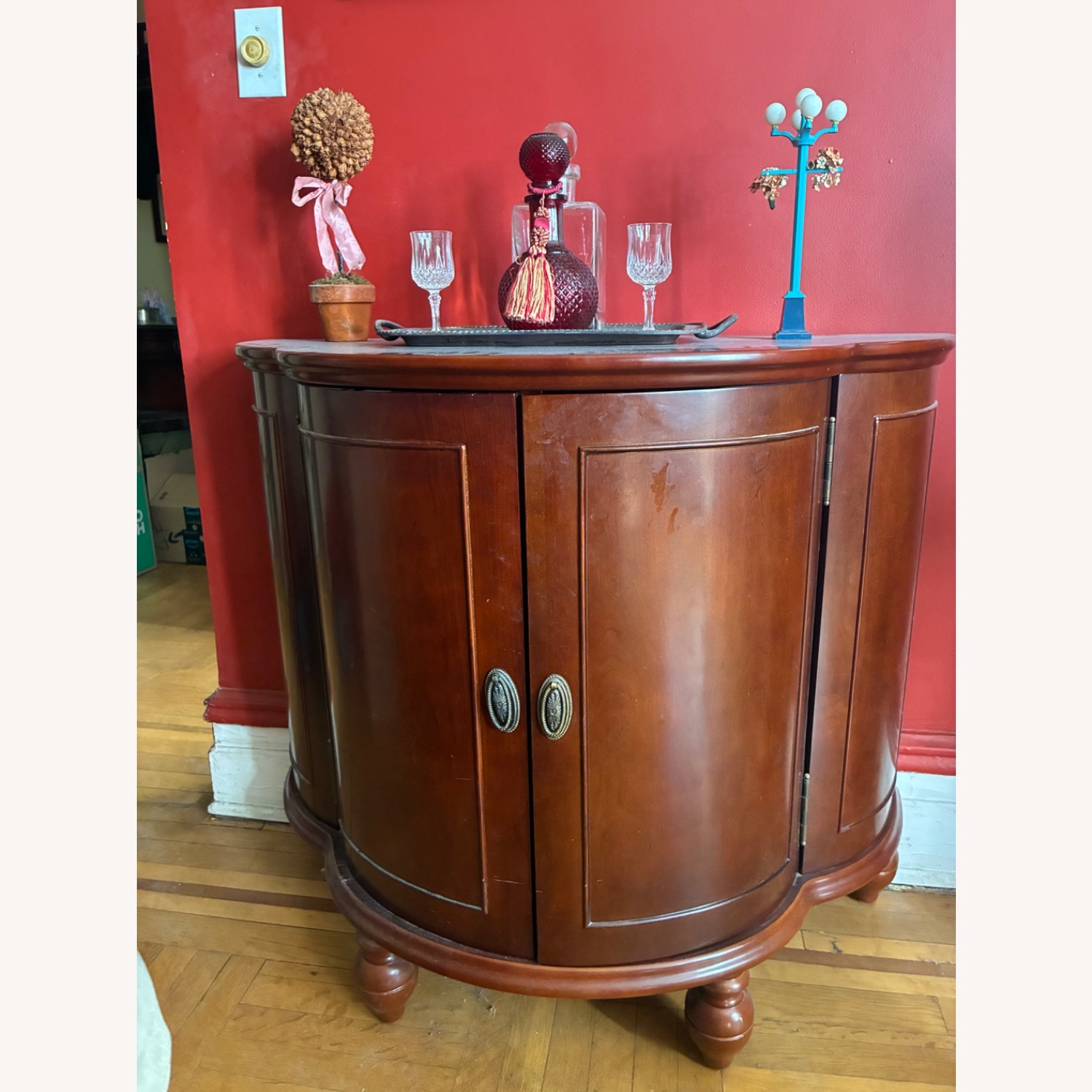 Bombay Co. Dark Brown Wood Bar Cabinet - image-0