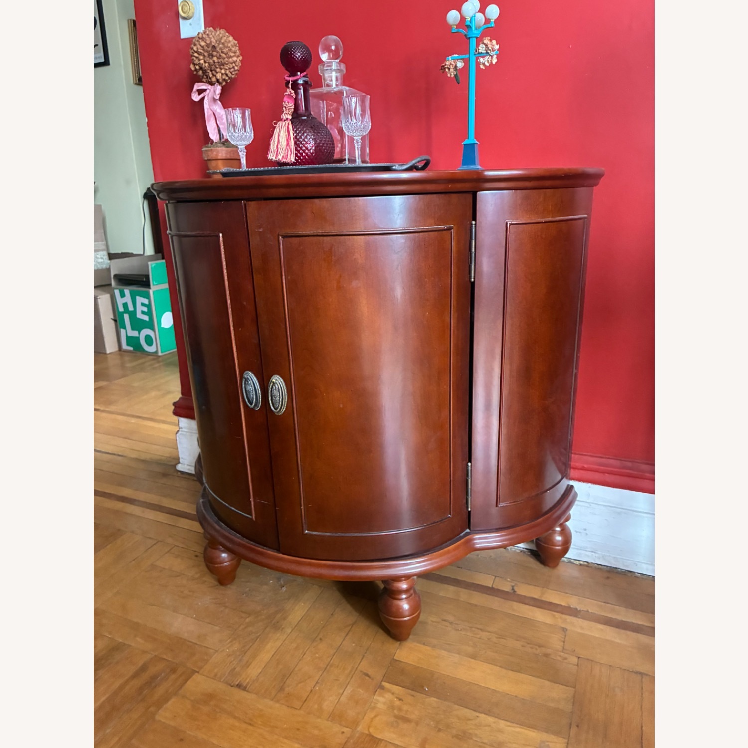 Bombay Co. Dark Brown Wood Bar Cabinet - image-1