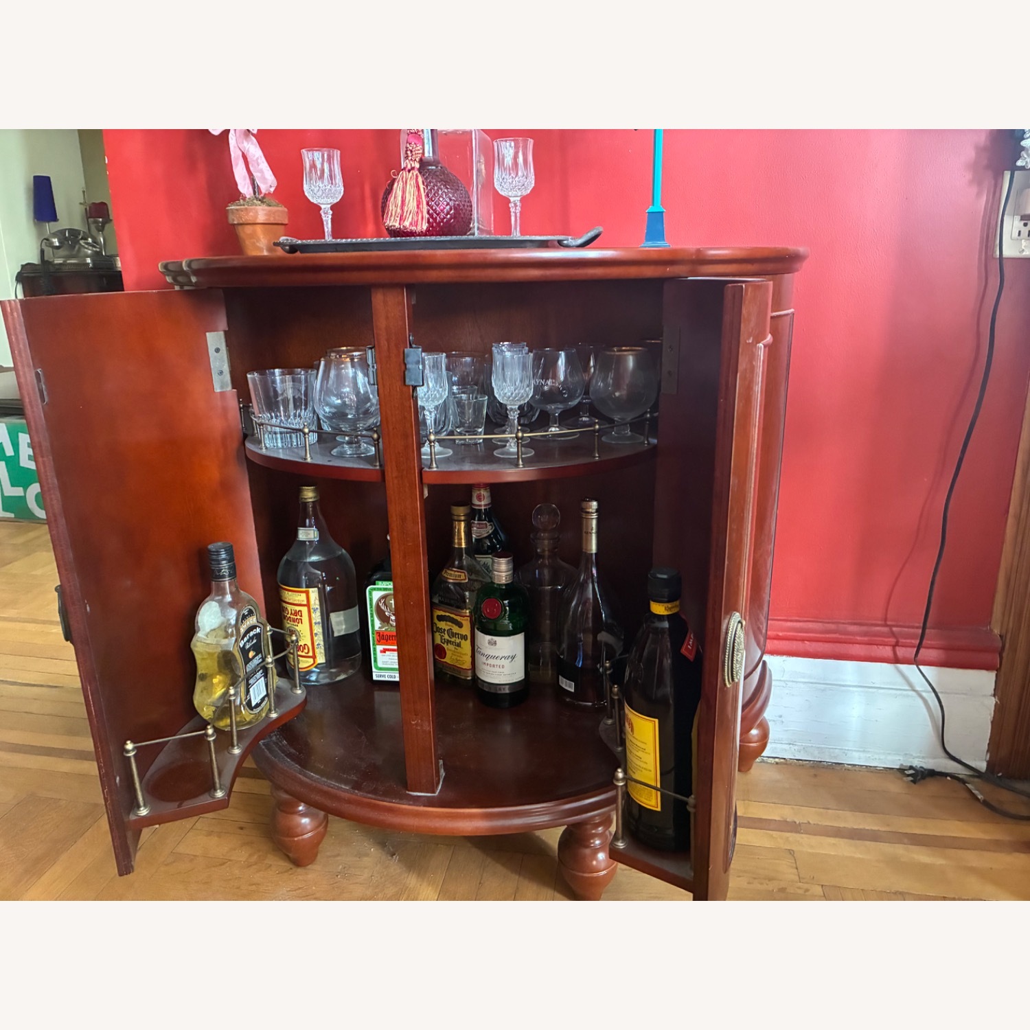 Bombay Co. Dark Brown Wood Bar Cabinet - image-2