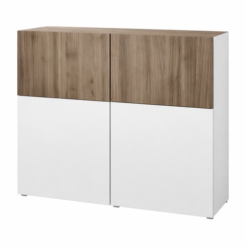 Used IKEA Custom Storage Cabinet – White & Natural Wood for sale on AptDeco