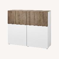 IKEA Custom Storage Cabinet – White & Natural Wood