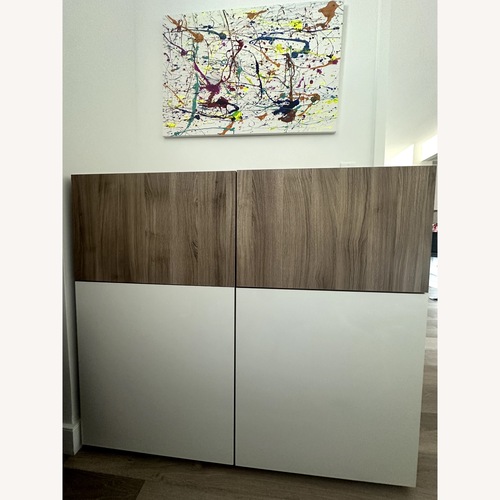 Used IKEA Custom Storage Cabinet – White & Natural Wood for sale on AptDeco