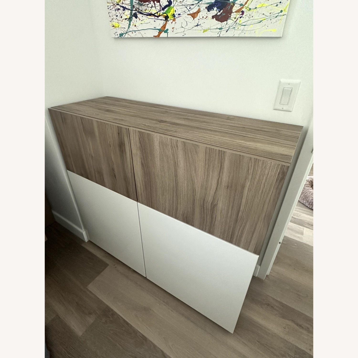 IKEA Custom Storage Cabinet – White & Natural Wood - image-4