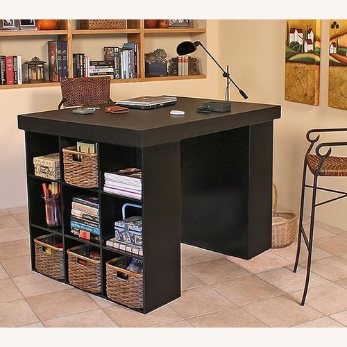 Used Venture Horizon Project Center Desk with Two 9-Cubby Bookcase  for sale on AptDeco