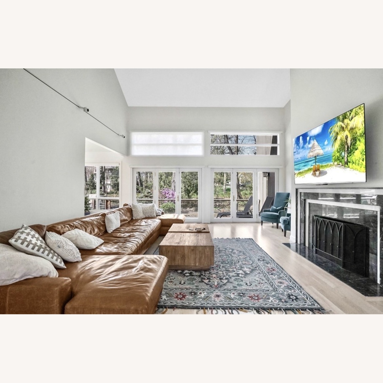 Restoration Hardware Sectional Leather Sofa - image-4