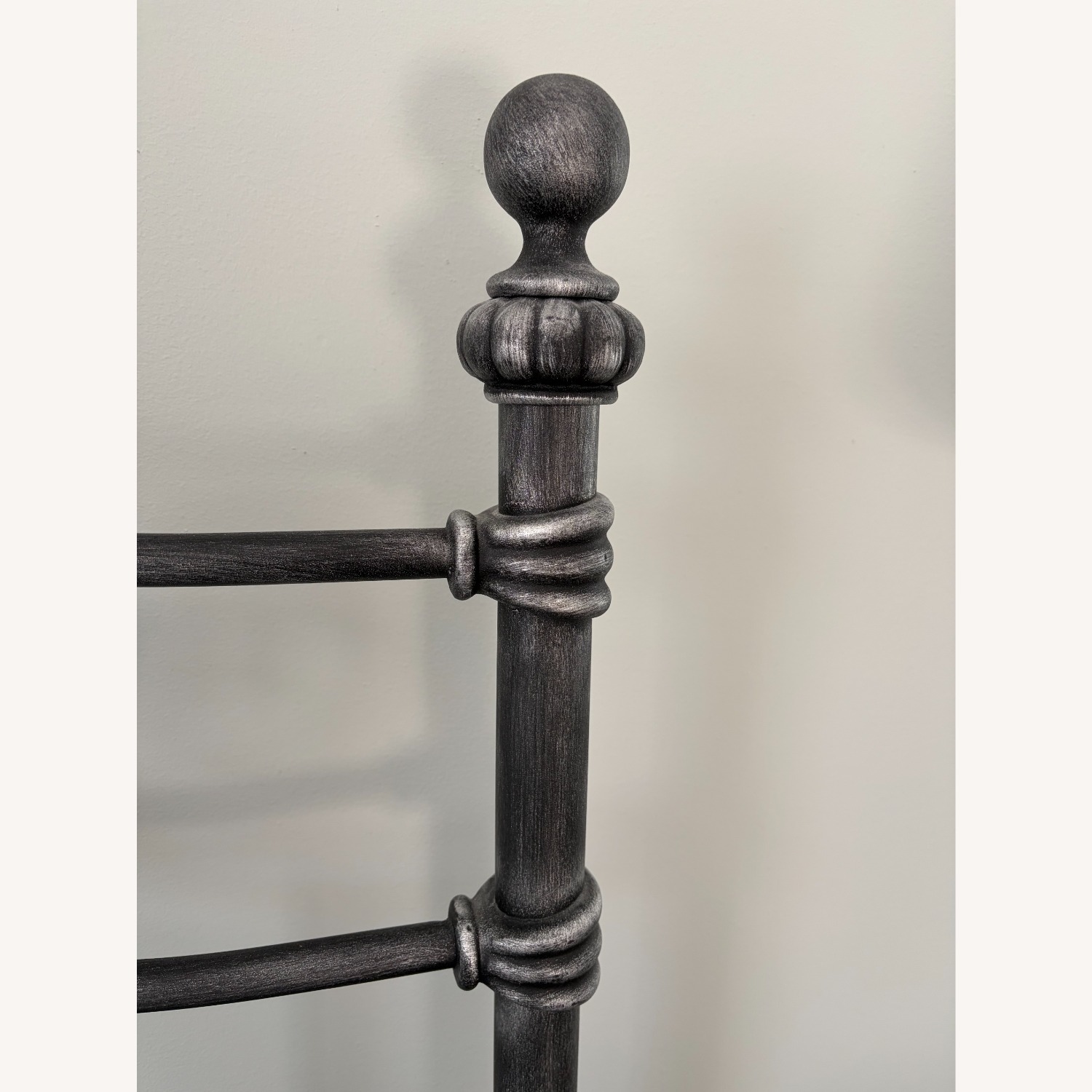 Classic Gray Metal Queen Bed Frame - image-4