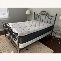 Classic Gray Metal Queen Bed Frame