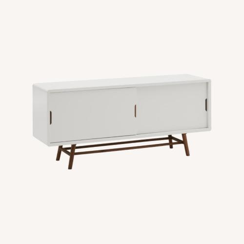 Used Structube 2-Door Sideboard W Elm Wood Legs for sale on AptDeco