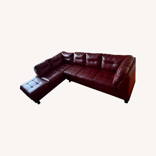 Used Hughes Furniture Red 2 Piece Sectional for sale on AptDeco