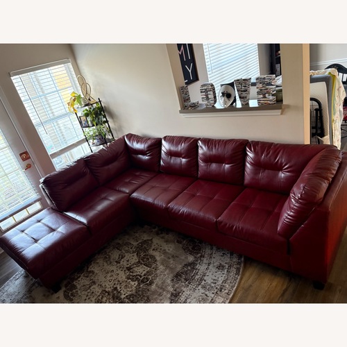 Used Hughes Furniture Red 2 Piece Sectional for sale on AptDeco
