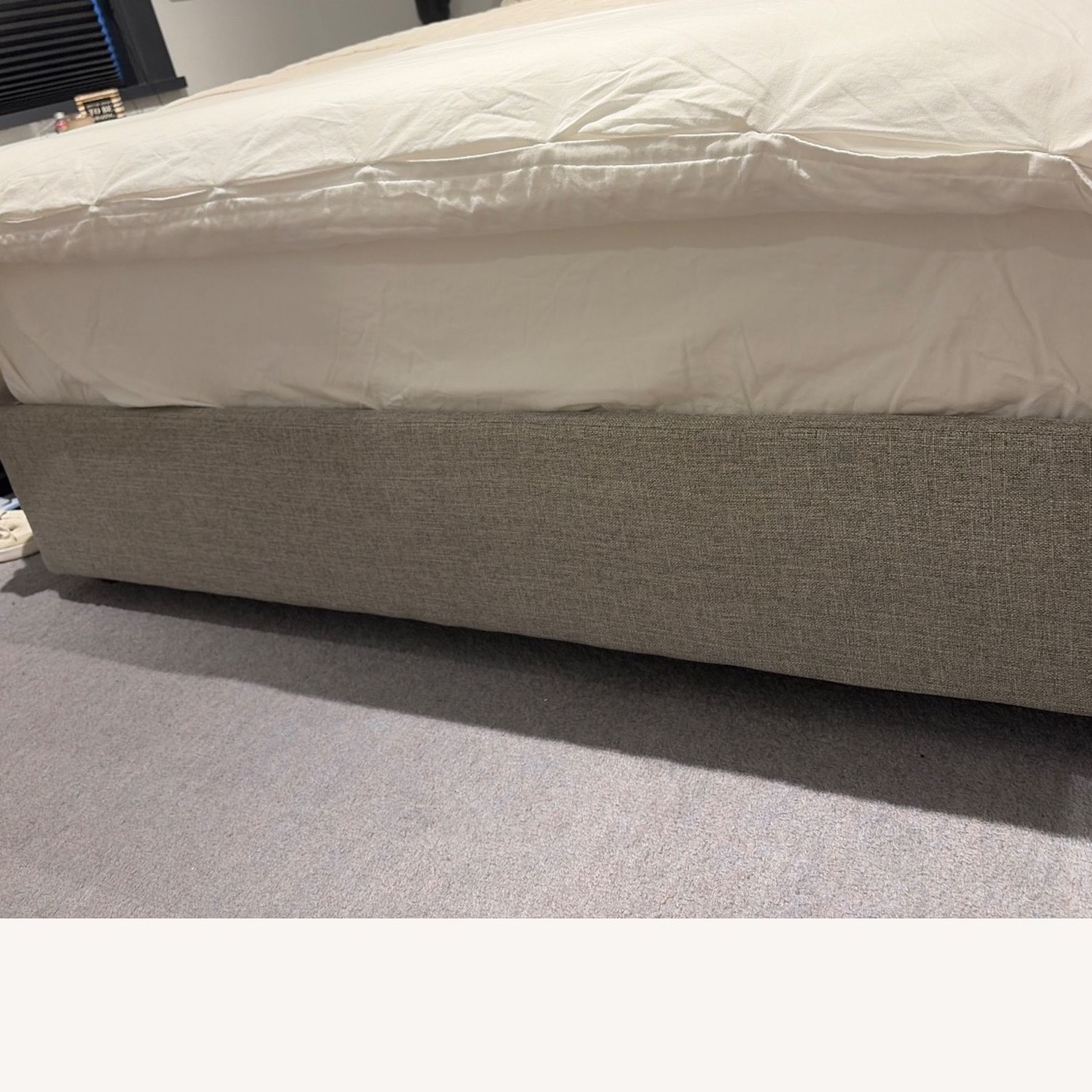 Pottery Barn Light Gray Fabric Queen Bed - image-3