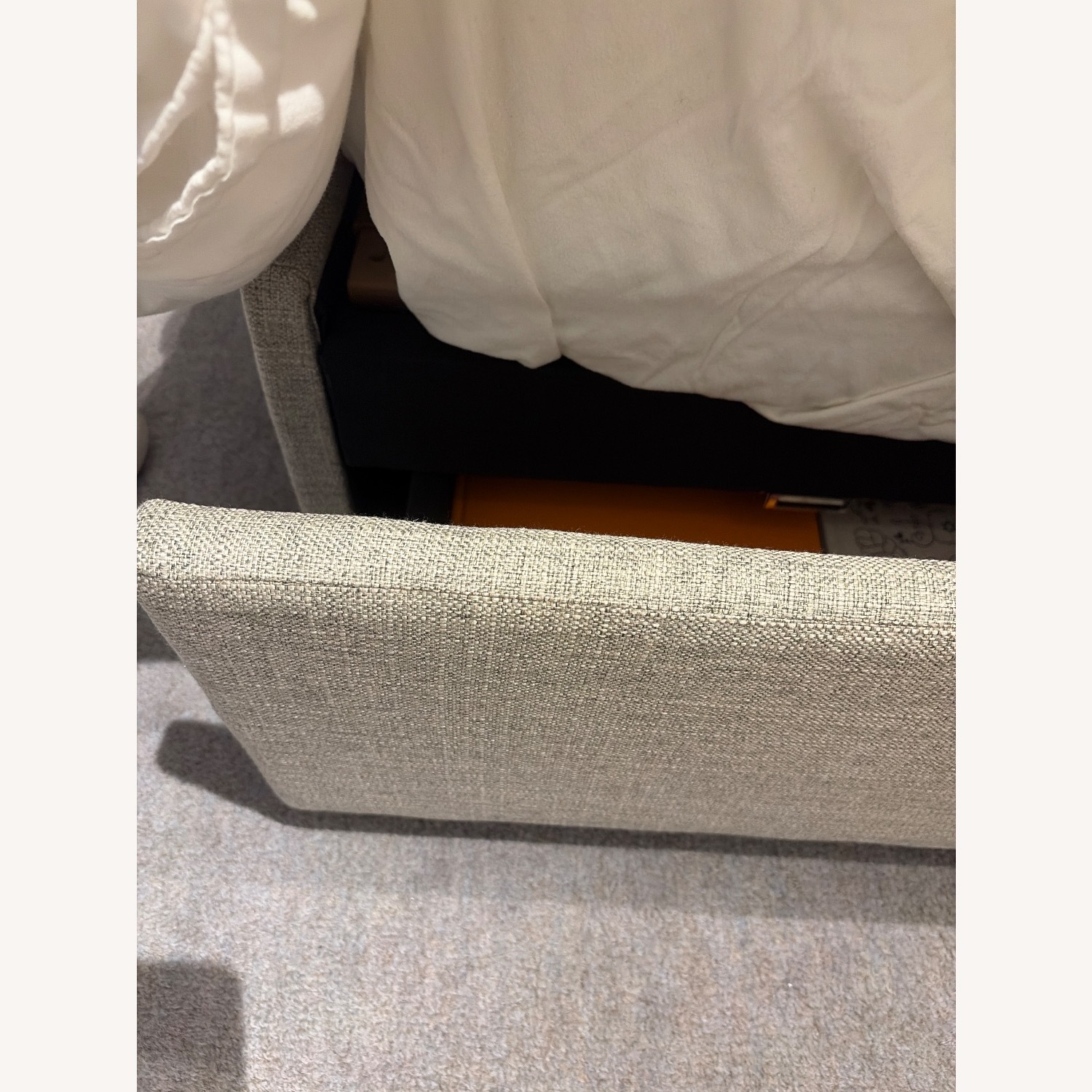 Pottery Barn Light Gray Fabric Queen Bed - image-5