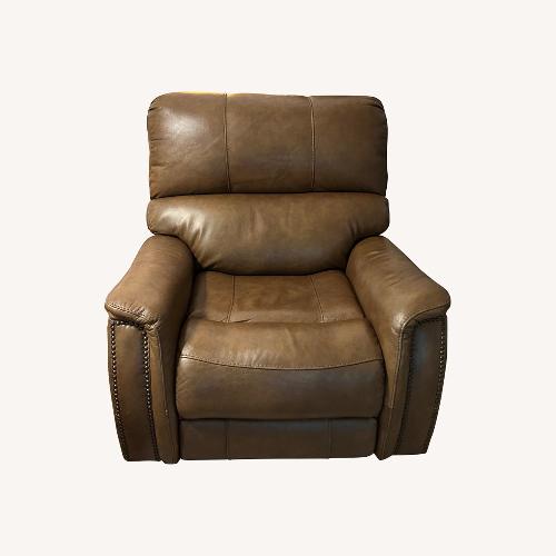 Used Light Brown Leather Armchair for sale on AptDeco