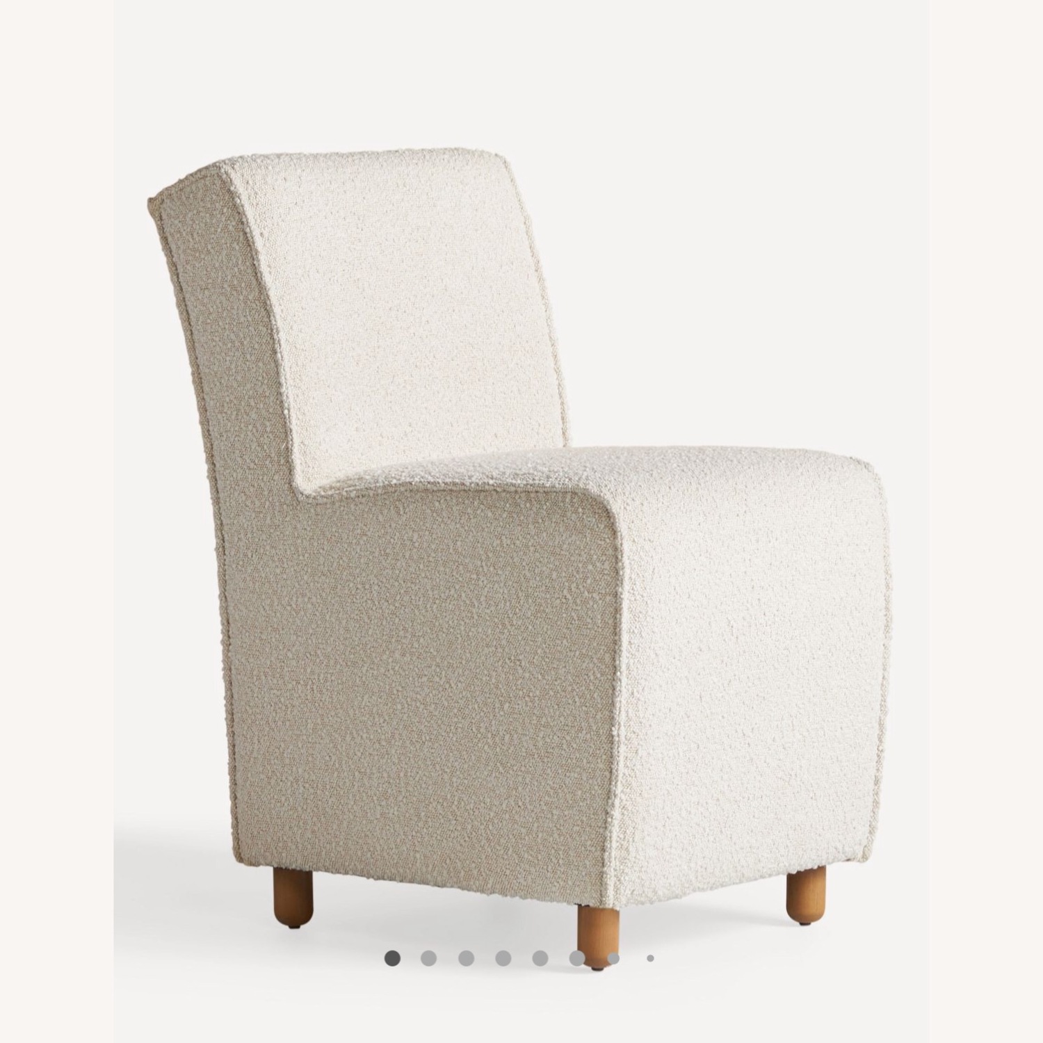 Anthropologie White Boucle Dining Chairs - image-6