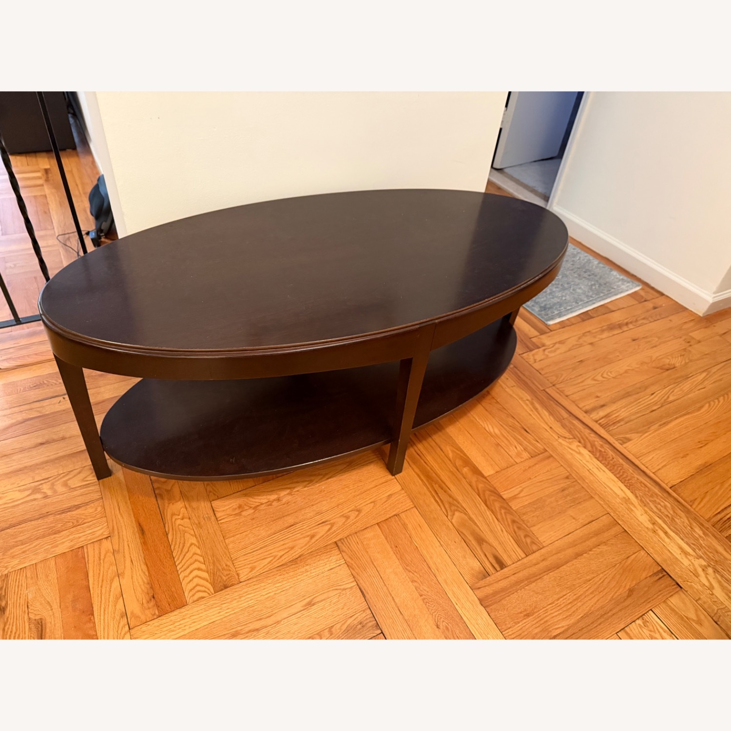 Dark Brown Wood Coffee Table - image-1