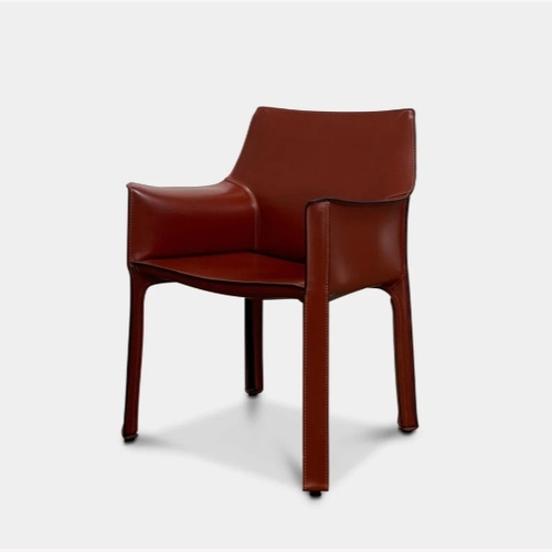 Used Cassina Cab 413 Red Leather Dining Chairs for sale on AptDeco