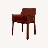 Cassina Cab 413 Red Leather Dining Chairs