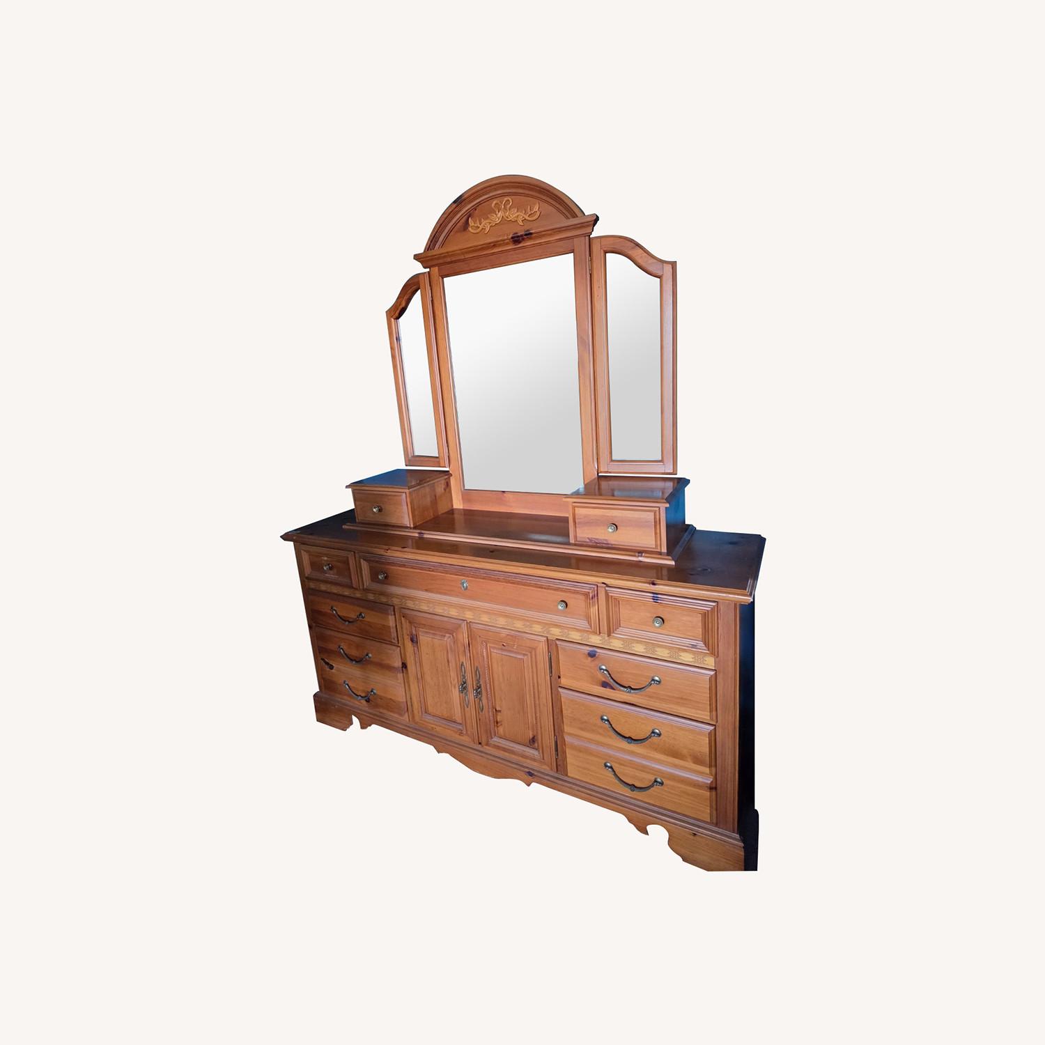 Vintage/Antique Gold Wood Dresser - image-0