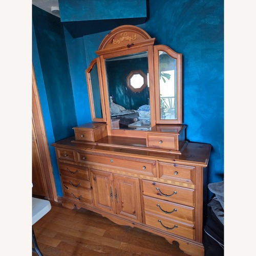 Used Vintage/Antique Gold Wood Dresser for sale on AptDeco