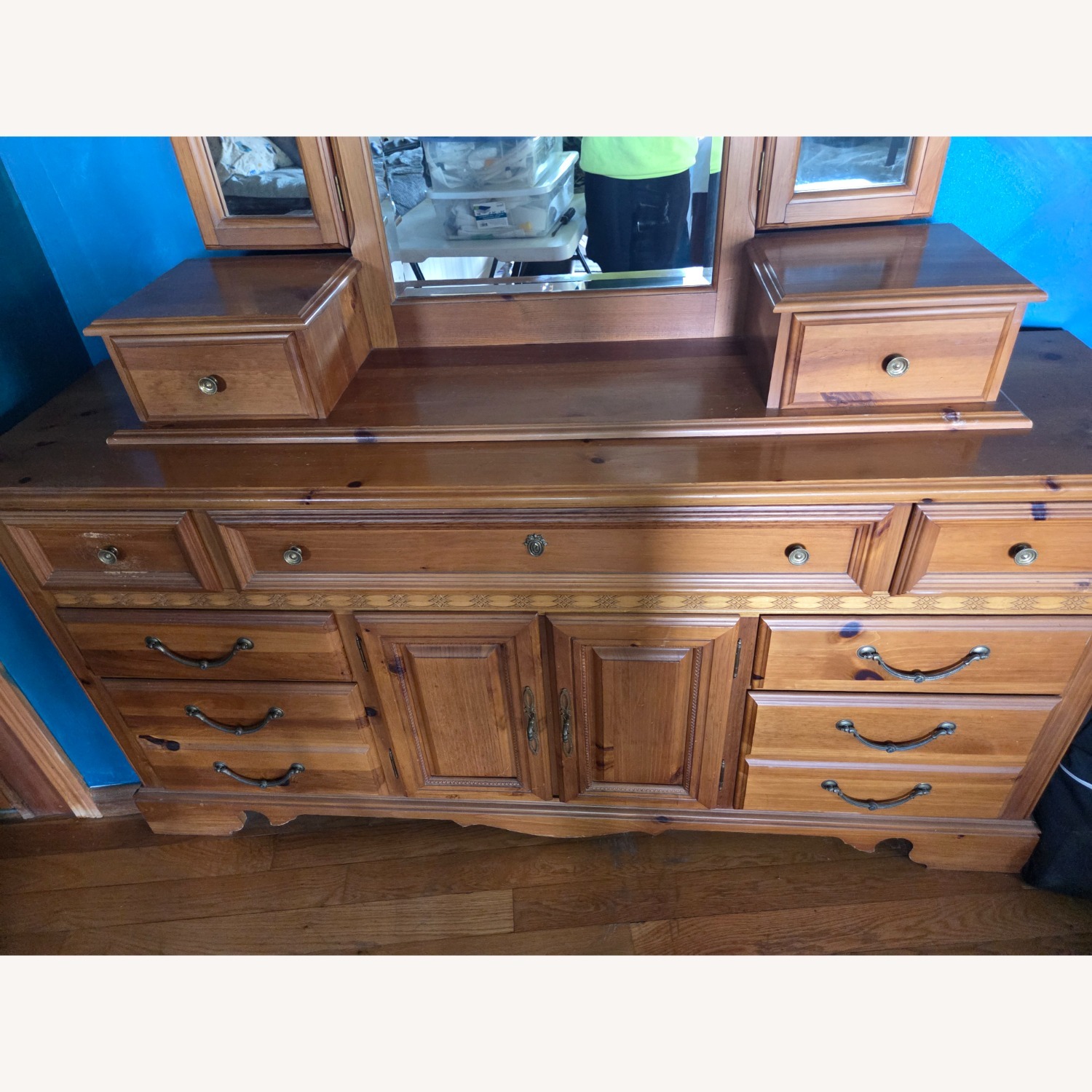 Vintage/Antique Gold Wood Dresser - image-4