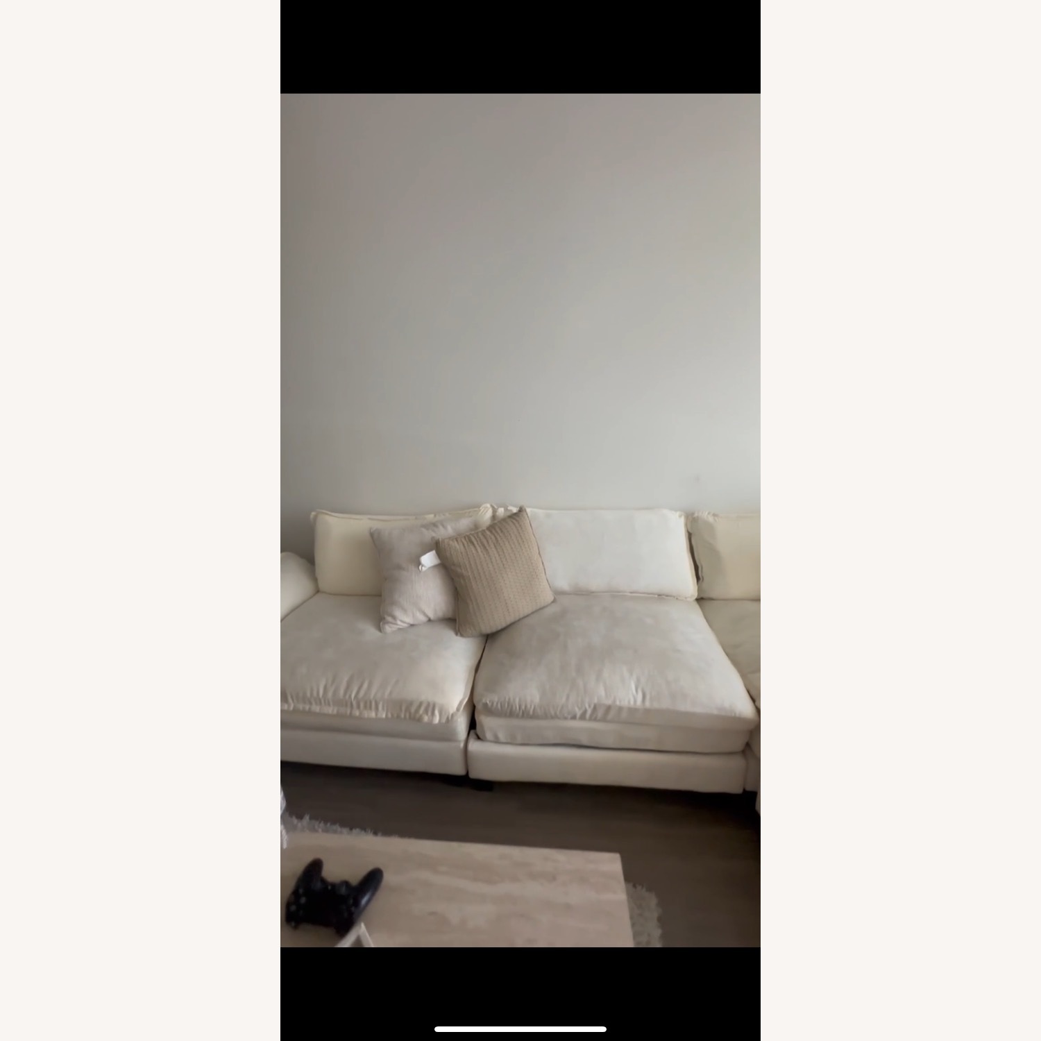 Ashley White Cotton 3+ Piece Sectional - image-3