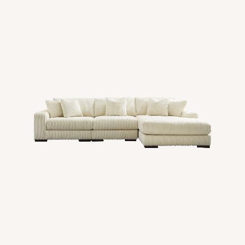 Used Ashley White Cotton 3+ Piece Sectional for sale on AptDeco