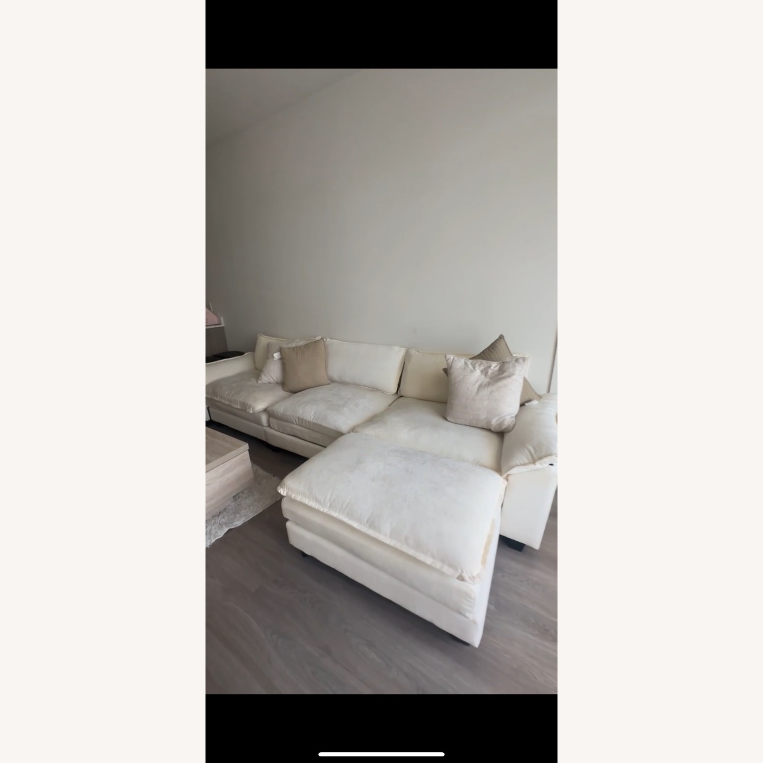 Ashley White Cotton 3+ Piece Sectional - image-1