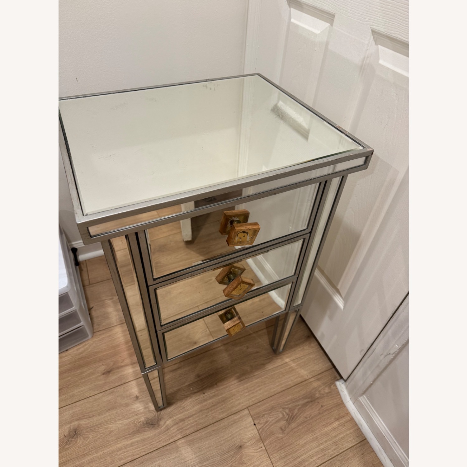 Vintage/Antique Silver Nightstand - image-2