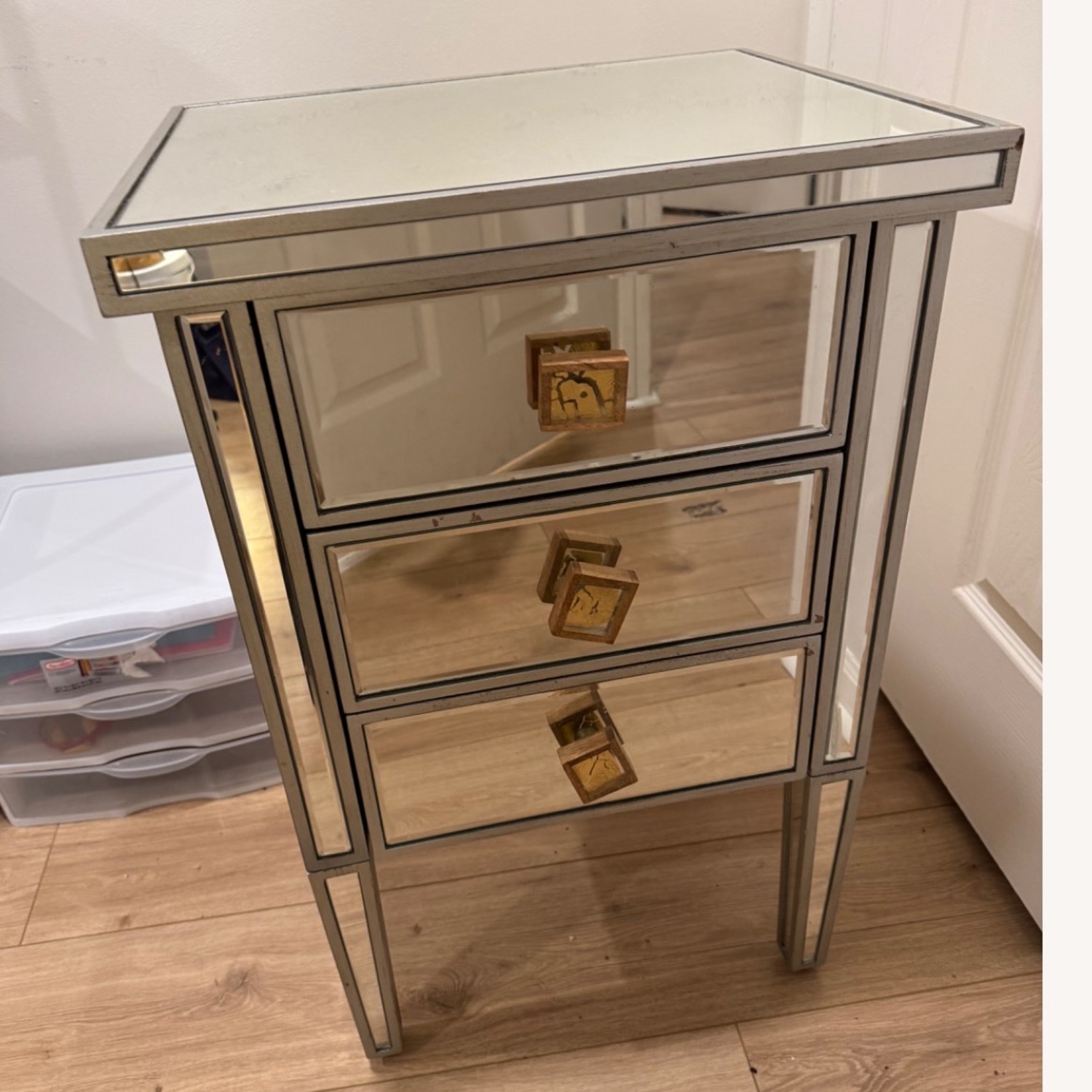 Vintage/Antique Silver Nightstand - image-1