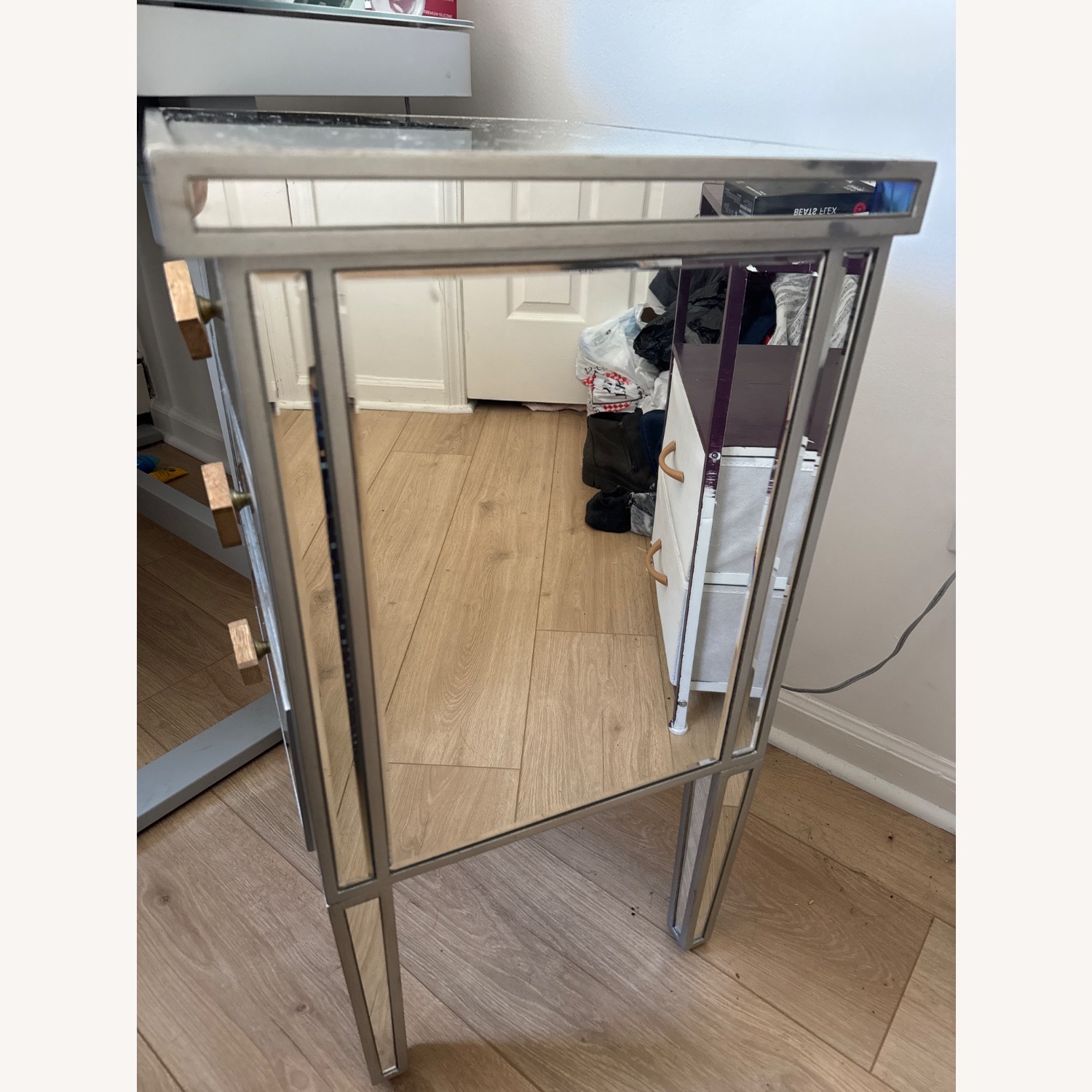 Vintage/Antique Silver Nightstand - image-3