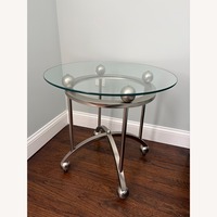 Pair of Vintage 1970s Chrome & Glass Side Tables