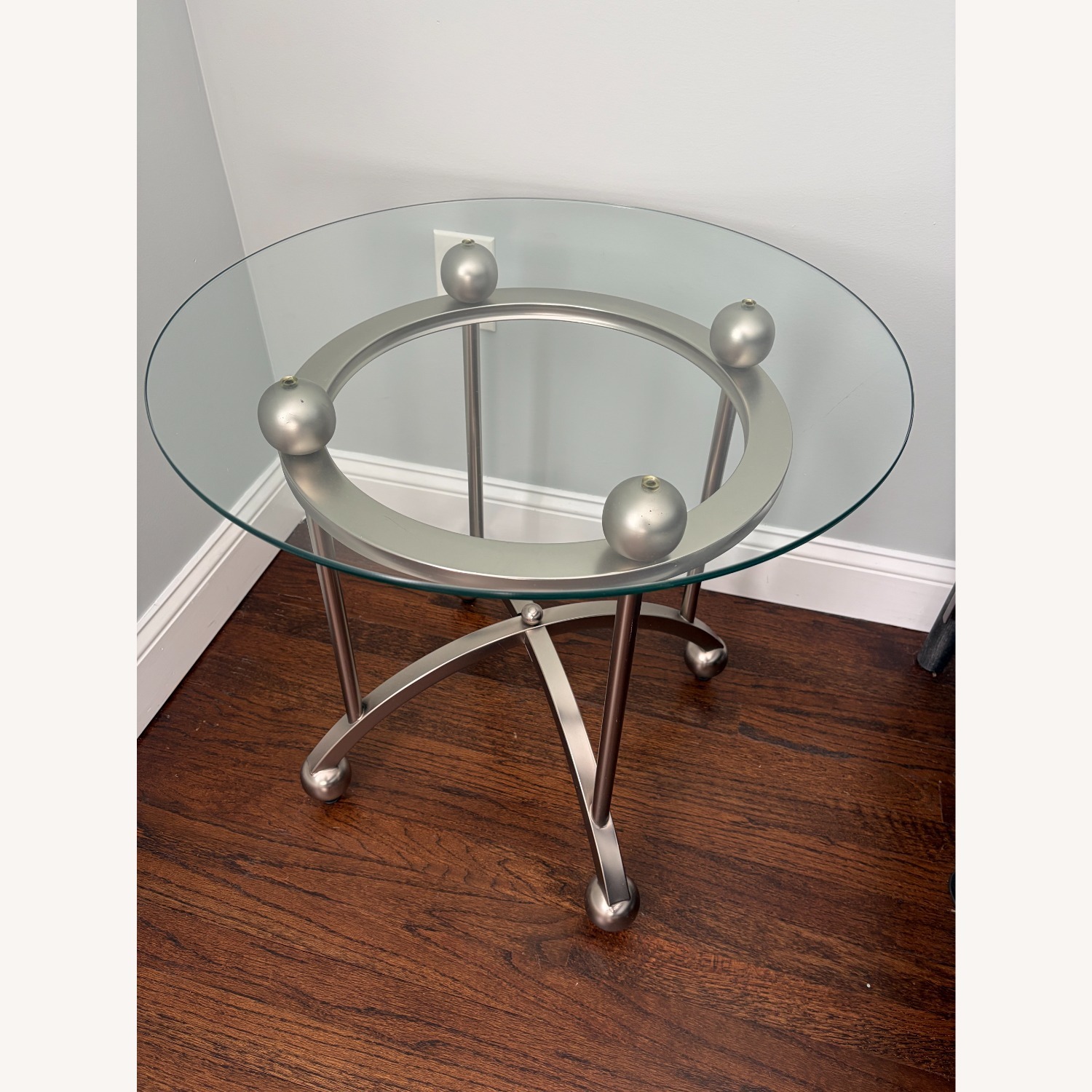 Pair of Vintage 1970s Chrome & Glass Side Tables - image-2