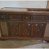 Vintage Wood Cabinet Radio-Record 